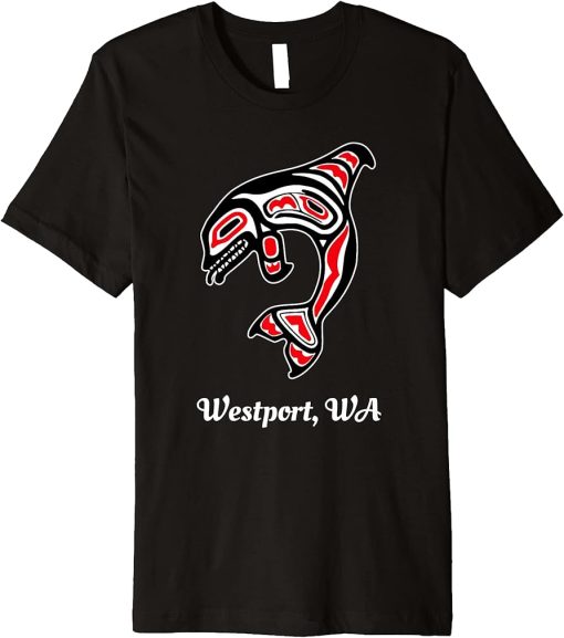 Native American Westport WA Red Orca Killer Whale Premium T-Shirt