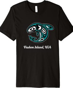 Vashon Island WA Native American Tribal Orca Killer Whale Premium T-Shirt