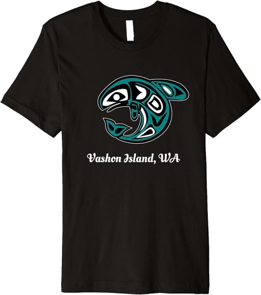 Vashon Island WA Native American Tribal Orca Killer Whale Premium T-Shirt