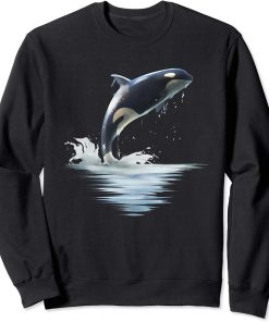 Killer Whale Sweatshirt Jumping Orca Aquatic Sea Ocean Gift