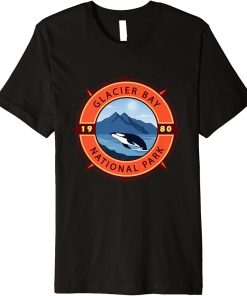 Glacier Bay National Park Orca Retro Compass Emblem Premium T-Shirt